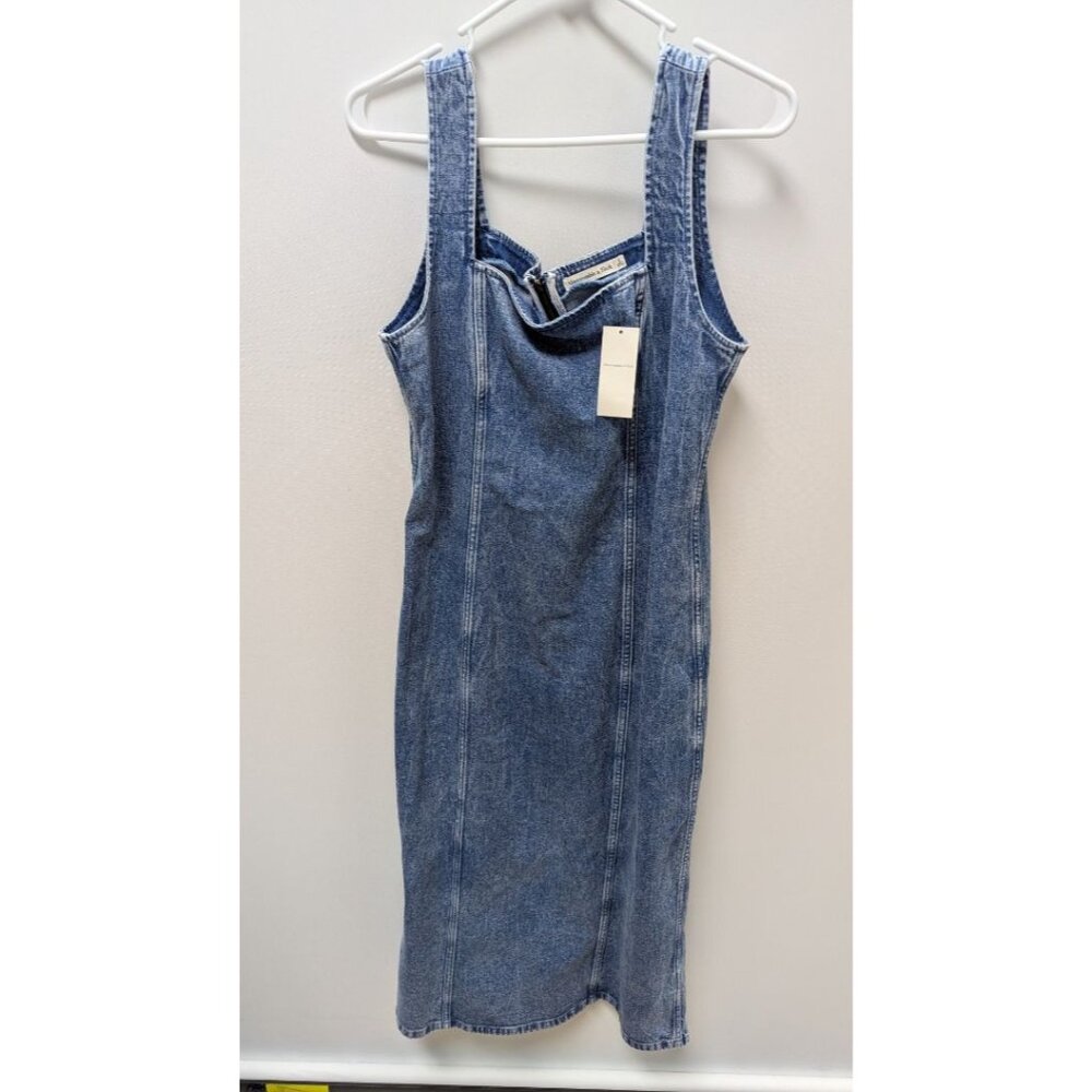 Abercrombie & Fitch Medium Wash Denim Maxi Dress